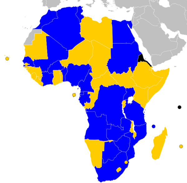 Qualified  Failed to qualify  Banned or did not enter  Not a member of CAF