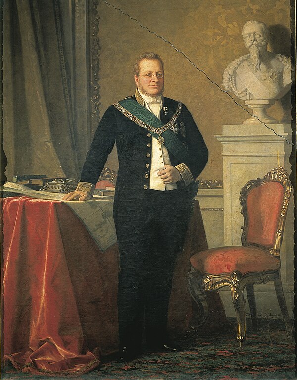 Official portrait of Cavour in 1852