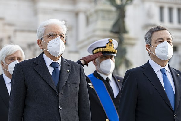 President Mattarella and Prime Minister Mario Draghi on the inauguration day